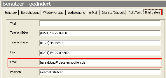 Email Einrichtung